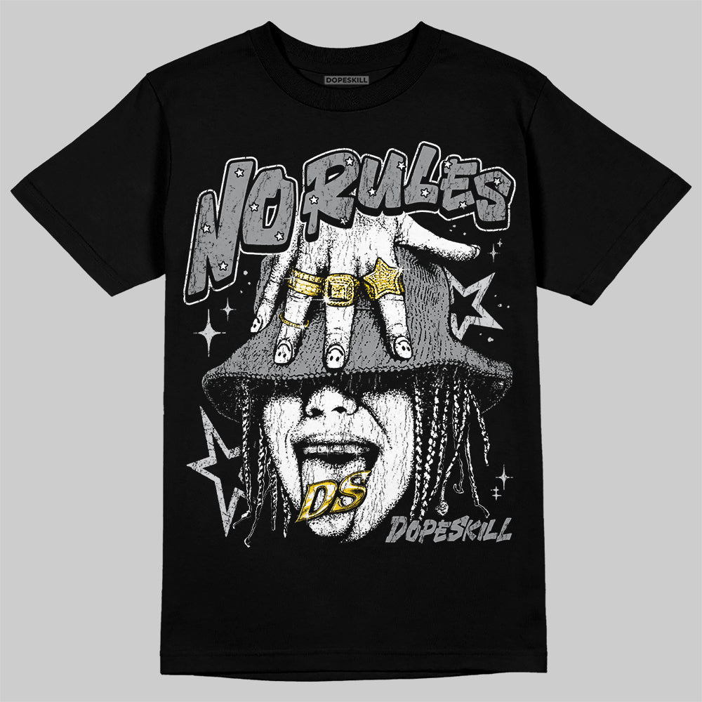 Jordan 5 Retro Wolf Grey (2026) DopeSkill T-Shirt No Rules Graphic Streetwear - Black