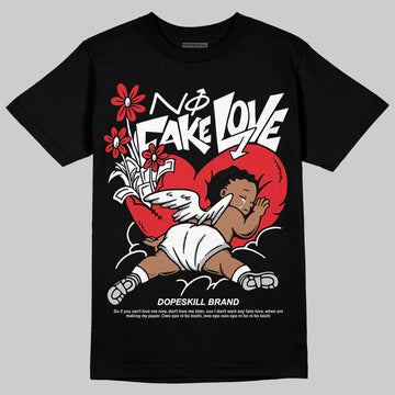 Air Foamposite One 'Triple White' DopeSkill T-Shirt No Fake Love Graphic Streetwear - Black