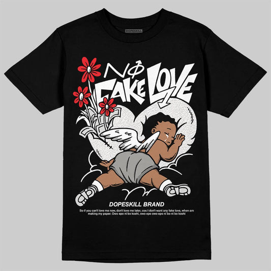 Jordan 3 Retro Pure Money DopeSkill T-Shirt No Fake Love Graphic Streetwear - Black
