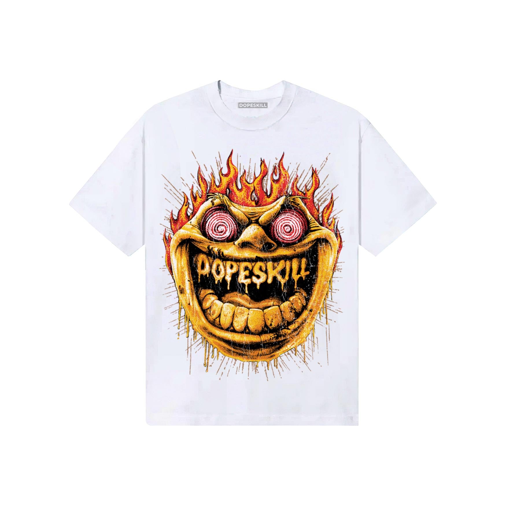 Yellow Sneakers DopeSkill T-Shirt Hellfire Graphic Streetwear - White