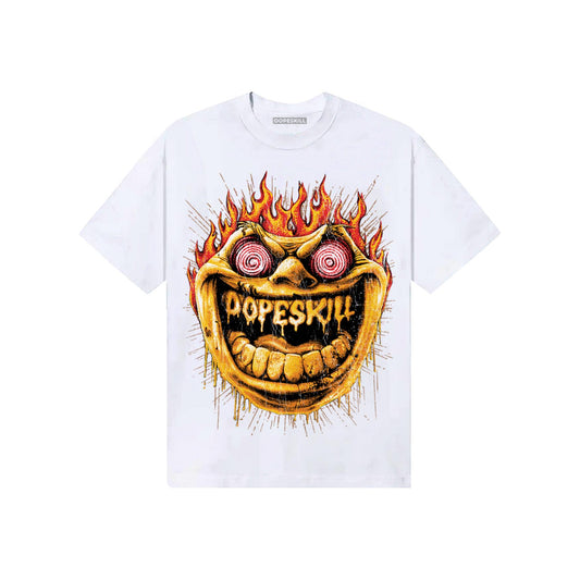 Yellow Sneakers DopeSkill T-Shirt Hellfire Graphic Streetwear - White