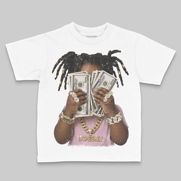 Jordan 12 GS “Pearl Pink” DopeSkill Toddler Kids T-shirt Rich Youth Graphic Streetwear - White