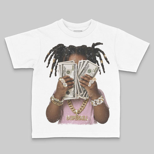 Jordan 12 GS “Pearl Pink” DopeSkill Toddler Kids T-shirt Rich Youth Graphic Streetwear - White