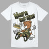 Jordan 4 Retro SE Craft Medium Olive DopeSkill T-Shirt Money Is Our Motive Bear Graphic Streetwear - White 