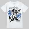 Awake NY x Jordan 5 Retro 'Black Racer Blue' DopeSkill T-Shirt No Money No Love Typo Graphic Streetwear - White 