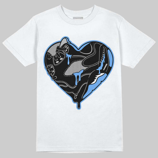 Jordan 5 Black University Blue DopeSkill T-Shirt Heart Jordan 5 Graphic Streetwear - White