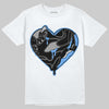 Jordan 5 Black University Blue DopeSkill T-Shirt Heart Jordan 5 Graphic Streetwear - White