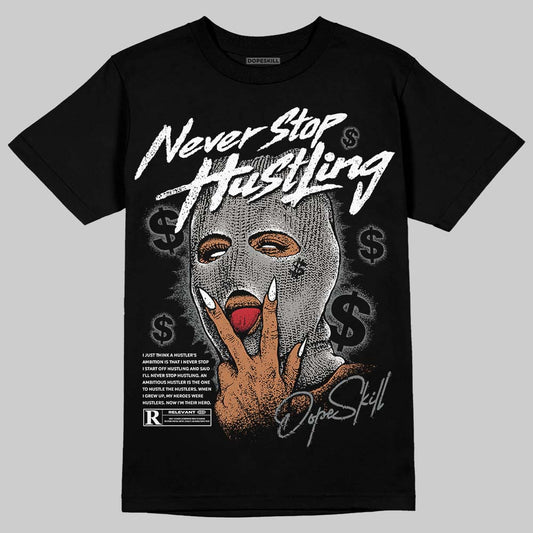 Jordan 9 Cool Grey DopeSkill T-Shirt Never Stop Hustling Graphic Streetwear - Black