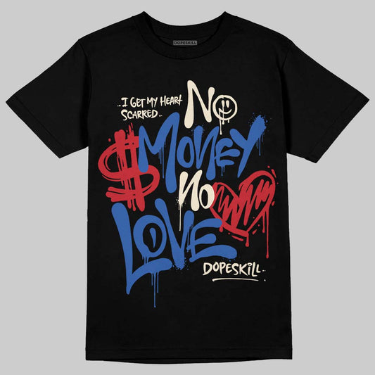 Jordan 1 Low Travis Scott x Fragment DopeSkill T-Shirt No Money No Love Typo Graphic Streetwear - Black