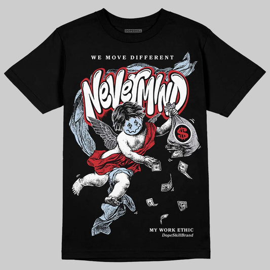 Jordan 5 Retro OG Black Metallic Reimagined DopeSkill T-Shirt Nevermind Graphic Streetwear - black