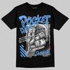 Jordan 5 Black University Blue DopeSkill T-Shirt Pocket Change Graphic Streetwear - Black