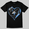 Jordan 5 Black University Blue DopeSkill T-Shirt Heart Jordan 5 Graphic Streetwear - Black
