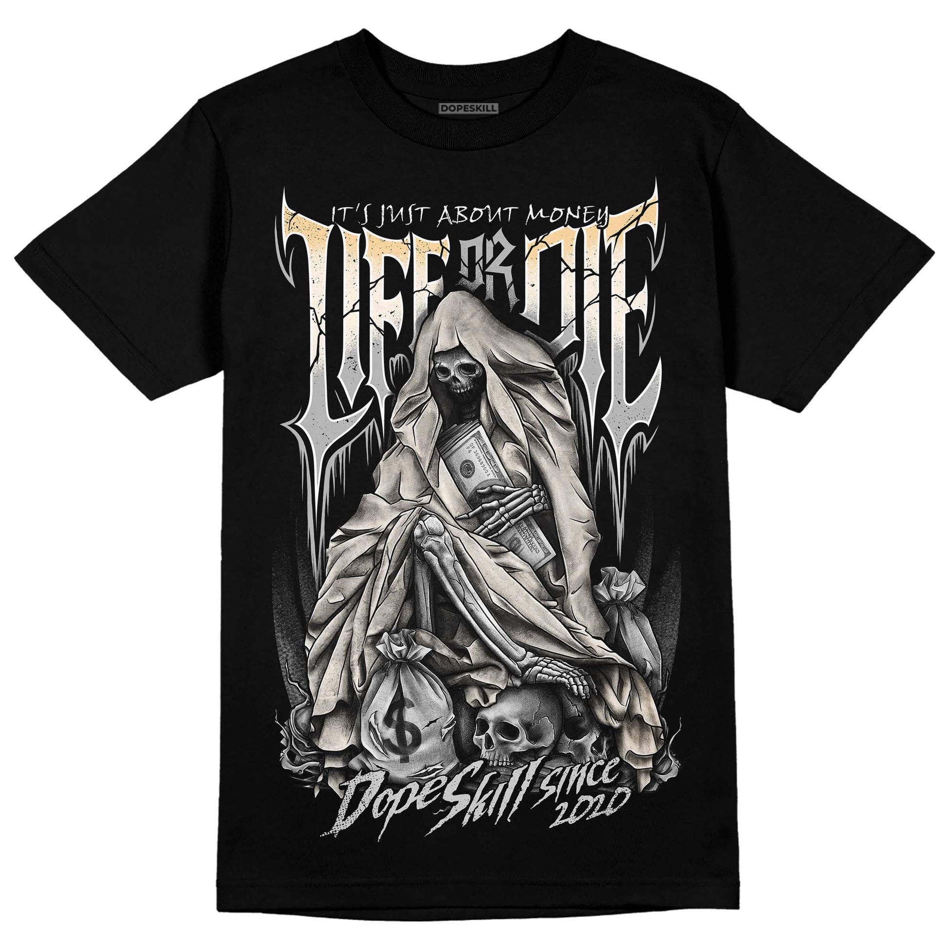 Jordan 3 “Off Noir” DopeSkill T-Shirt Life or Die Graphic Streetwear - Black