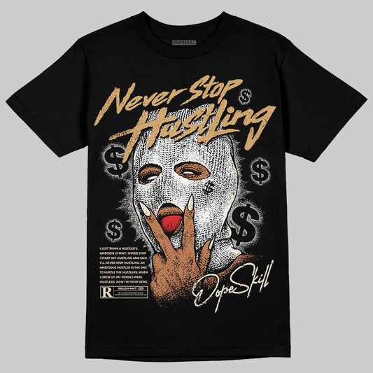 Jordan 5 Retro Reverse Metallic DopeSkill T-Shirt Never Stop Hustling Graphic Streetwear - Black