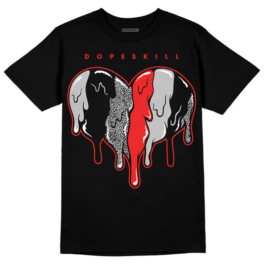 Jordan Spizike Low Bred DopeSkill T-Shirt Slime Drip Heart Graphic Streetwear - Black 