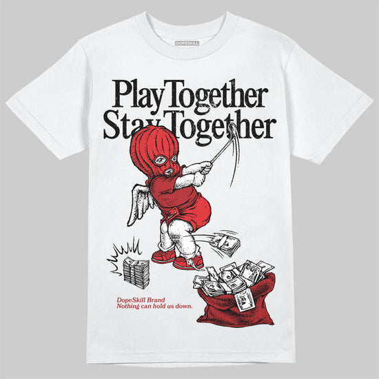 Adidas Samba OG ‘Talchum Pack ‑ Scarlet’ DopeSkill T-Shirt Play together, Stay together Graphic Streetwear - White