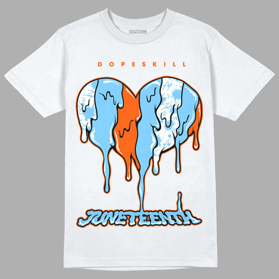 Dunk Low Futura University Blue DopeSkill T-Shirt Juneteenth Heart Graphic Streetwear - White