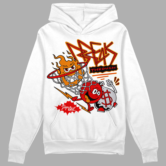 Jordan 4 Retro Red Cement DopeSkill Hoodie Sweatshirt Break Through Graphic Streetwear - WHite
