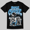 Jordan 14 Retro Black and University Blue DopeSkill T-Shirt Paper Chaser Boy Graphic Streetwear - Black