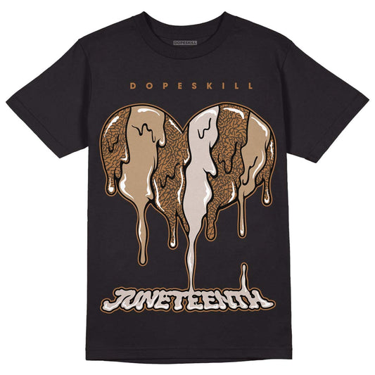 Jordan 3 Retro Palomino DopeSkill T-Shirt Juneteenth Heart Graphic Streetwear - Black