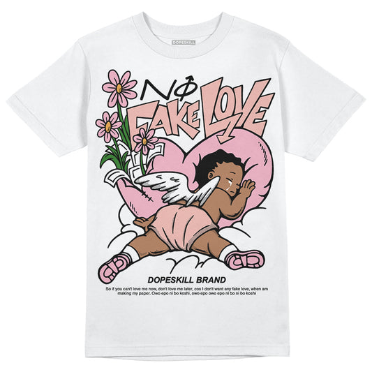 Jordan 11 Low “Legend Pink” DopeSkill T-Shirt No Fake Love Graphic Streetwear - Whiite 