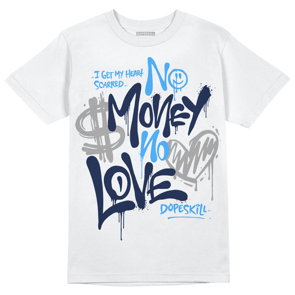 Jordan Spiz’ike Low “White/Obsidian” DopeSkill T-Shirt No Money No Love Typo Graphic Streetwear - White