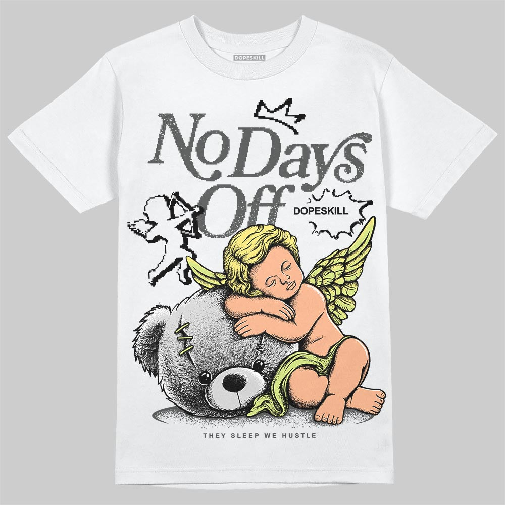 Jordan 4 GS “Light Lemon Twist” DopeSkill T-Shirt New No Days Off Graphic Streetwear - White