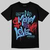 Jordan 8 Retro 'Aqua' 2025 DopeSkill T-Shirt No Money No Love Typo Graphic Streetwear - Black
