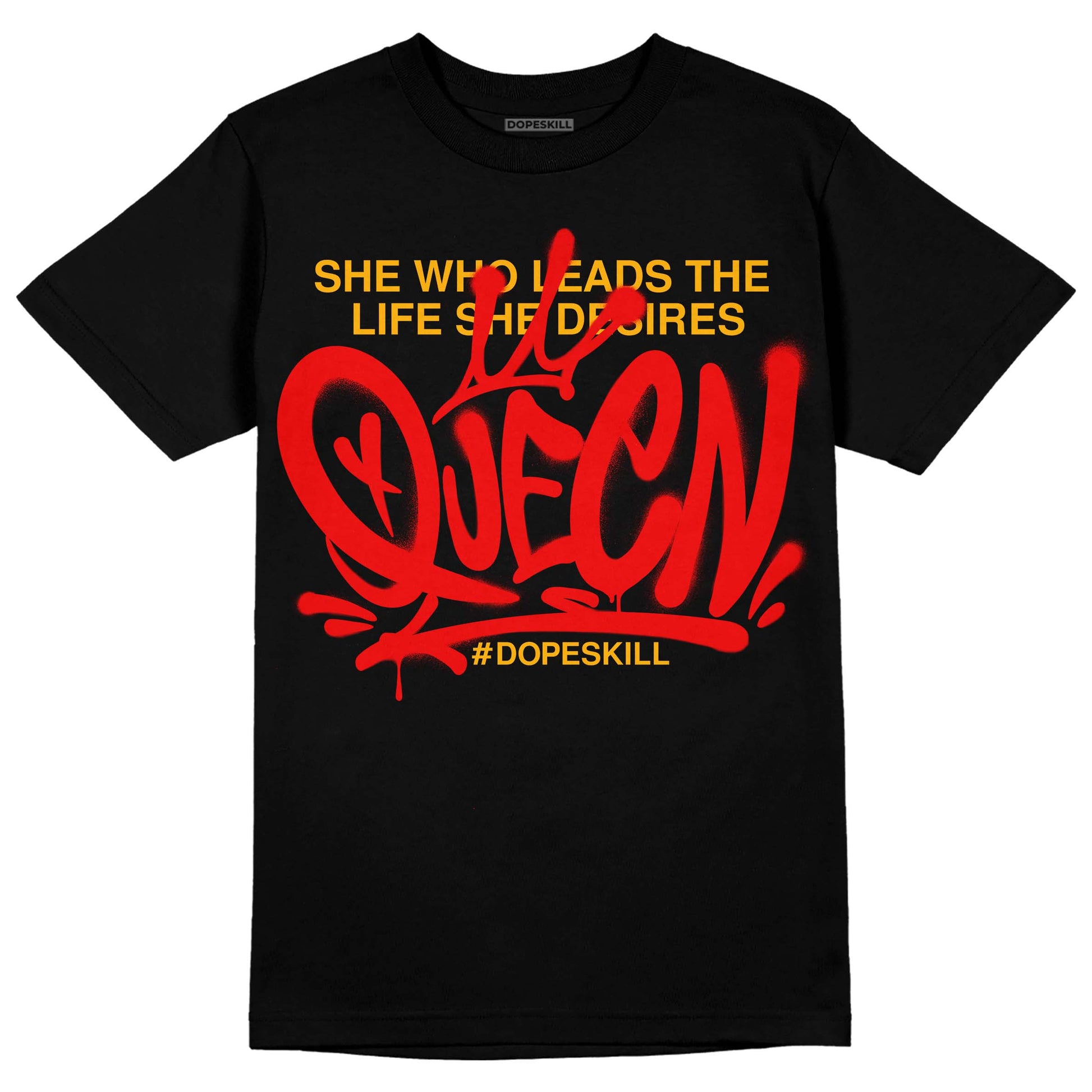 Red Sneakers DopeSkill T-Shirt Queen Graphic Streetwear - Black