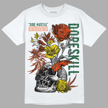 Dunk Low Team Dark Green Orange DopeSkill T-Shirt Side Hustle Graphic Streetwear - White