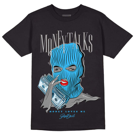 Jordan 2 Low "University Blue" DopeSkill T-Shirt Money Talks Graphic Streetwear - Black