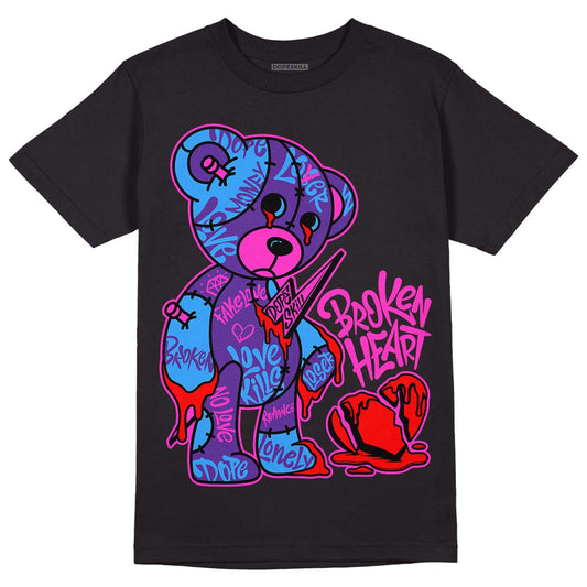 PURPLE Sneakers DopeSkill T-Shirt Broken Heart Graphic Streetwear - Black