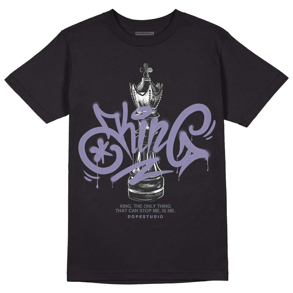 Jordan 5 Retro Low Indigo Haze DopeSkill T-Shirt King Chess Graphic Streetwear  - Black