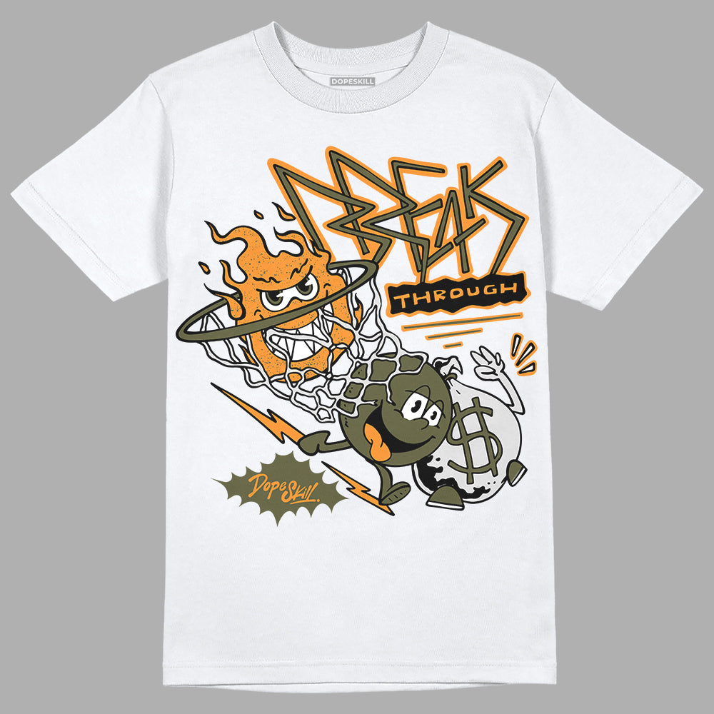 Jordan 5 "Olive" DopeSkill T-Shirt Break Through Graphic Streetwear - White