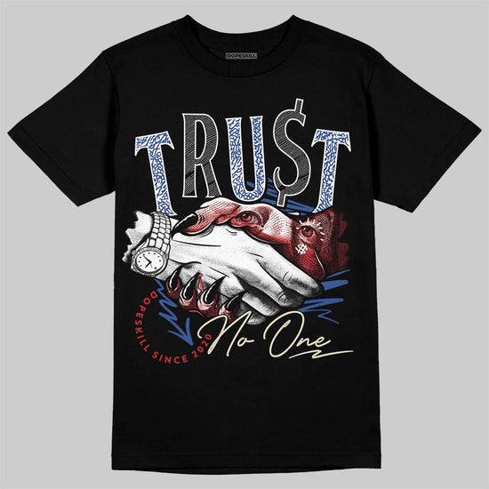 Jordan Spizike Low “Storm Blue” DopeSkill T-Shirt Trust No One Graphic Streetwear - Black