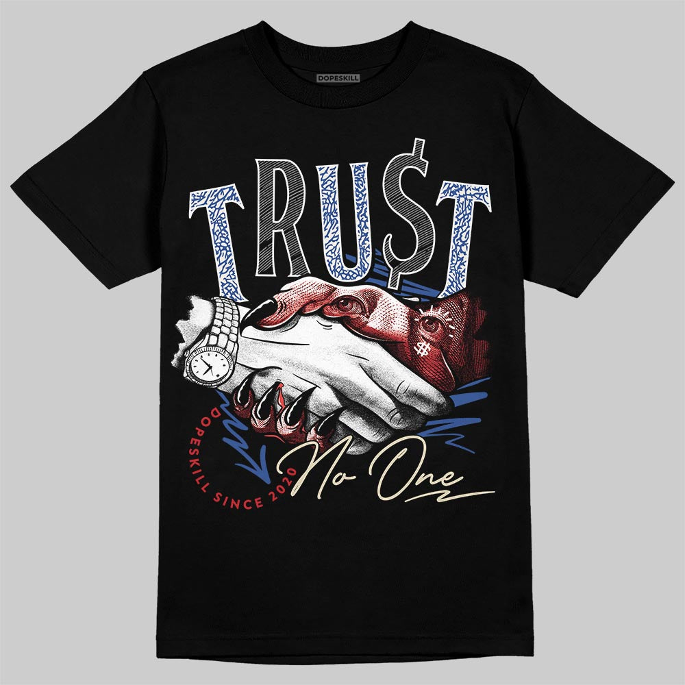 Jordan Spizike Low “Storm Blue” DopeSkill T-Shirt Trust No One Graphic Streetwear - Black