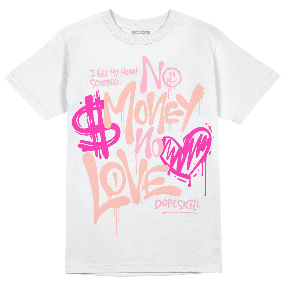 Jordan 11 Low “Legend Pink” DopeSkill T-Shirt No Money No Love Typo Graphic Streetwear - White 