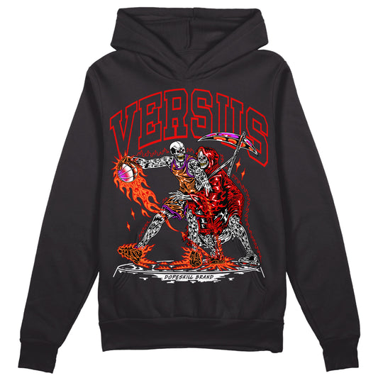 Jordan 4 Retro Red Cement DopeSkill Hoodie Sweatshirt VERSUS Graphic Streetwear - Black