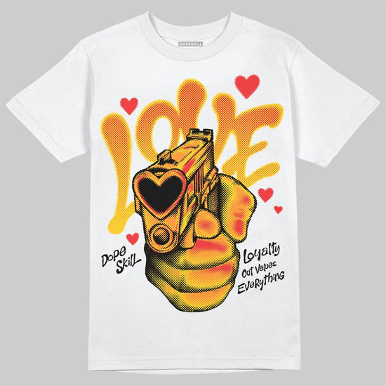 Yellow Sneakers DopeSkill T-Shirt Love Shot Graphic Streetwear - White 