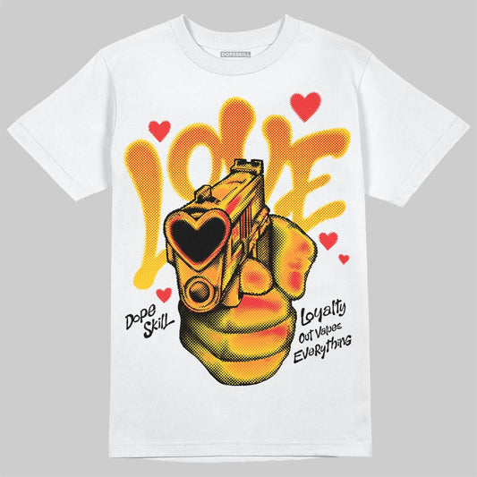 Yellow Sneakers DopeSkill T-Shirt Love Shot Graphic Streetwear - White 