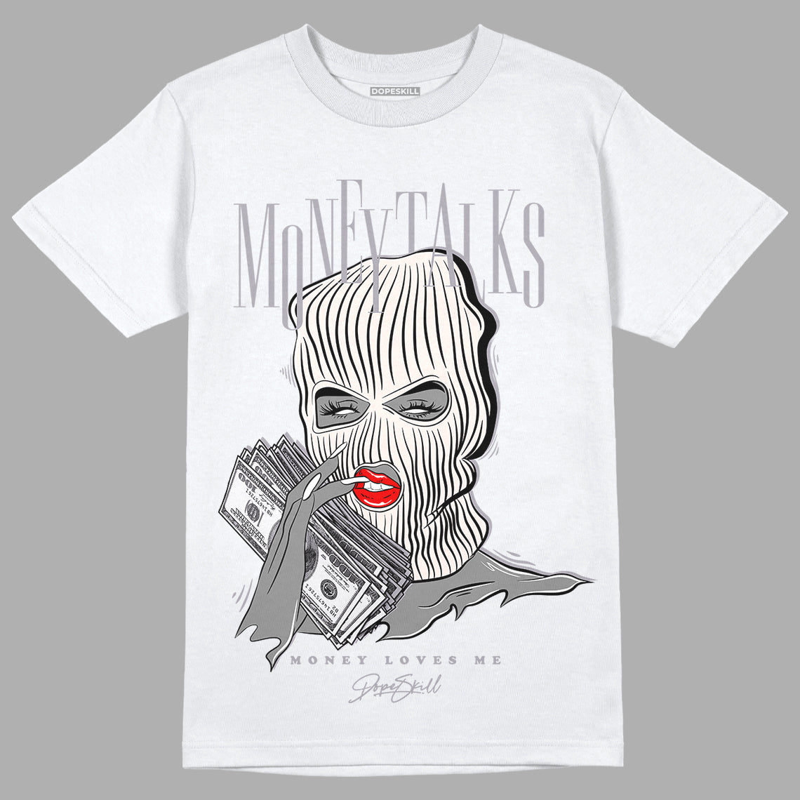 Jordan 2 Cement Grey DopeSkill T-Shirt Money Talks Graphic Streetwear - White