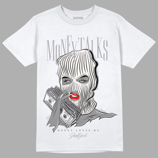 Jordan 2 Cement Grey DopeSkill T-Shirt Money Talks Graphic Streetwear - White