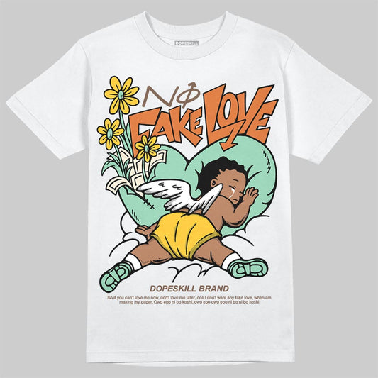 SB Dunk Low Rodeo Tourmaline DopeSkill T-Shirt No Fake Love Graphic Streetwear - White 