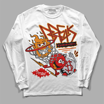 Jordan 4 Retro Red Cement DopeSkill Long Sleeve T-Shirt Break Through Graphic Streetwear - White