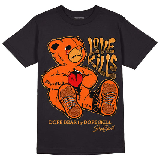 Jordan 12 Retro Brilliant Orange DopeSkill T-Shirt Love Kills Graphic Streetwear - Black