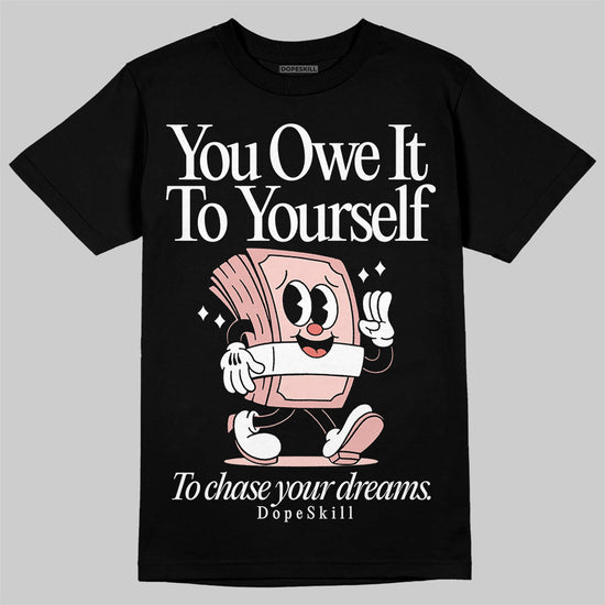 Lanvin Leather Curb Glitter Pale Pink DopeSkill T-Shirt Owe It To Yourself Graphic Streetwear  - Black