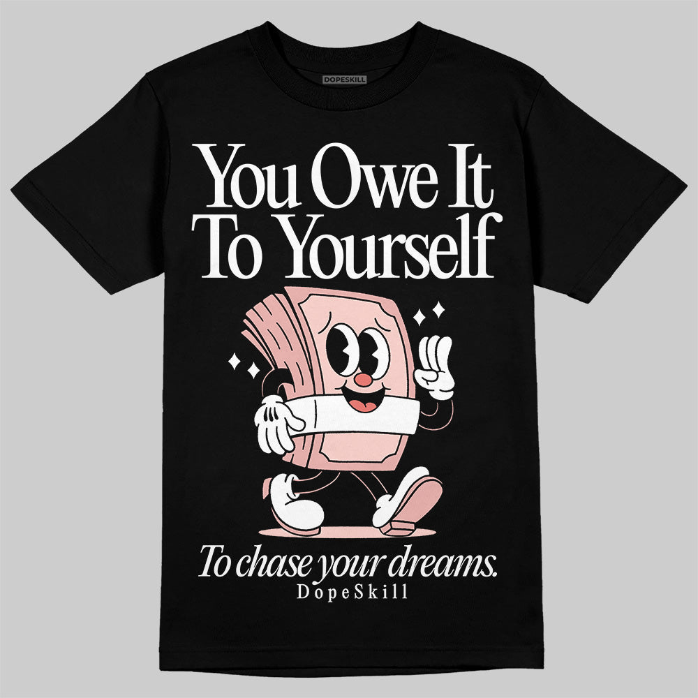 Lanvin Leather Curb Pink DopeSkill T-Shirt Owe It To Yourself Graphic Streetwear  - Black