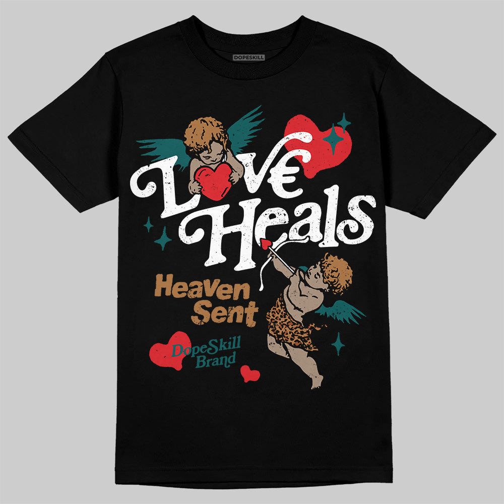 Adidas Samba OG Leopard Pack Collegiate Green DopeSkill T-Shirt New Love Heals Graphic Streetwear - Black