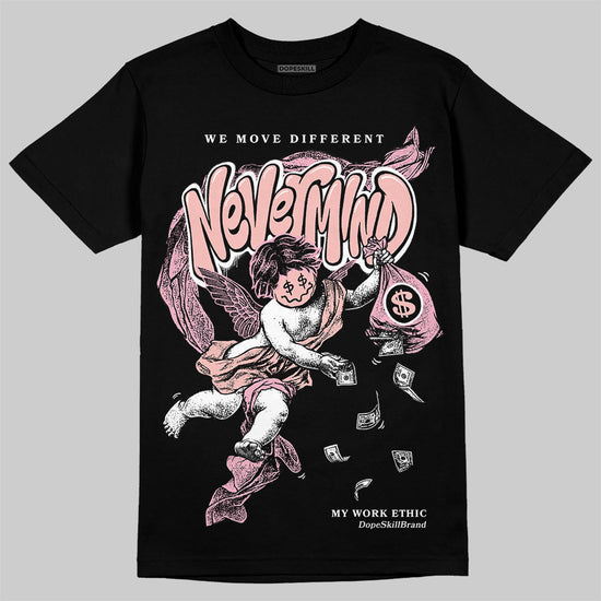 AMIRI White & Pink Stars Court Sneakers DopeSkill T-Shirt Nevermind Graphic Streetwear - Black