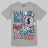 Jordan 12 Retro French Blue (2025) DopeSkill T-Shirt Real Ones Move In Silence Graphic Streetwear - Gravel